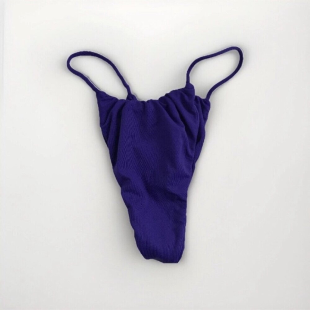 INDAH WOMENS BIKINI BOTTOM DEEP PURPLE BRAZILIAN HIGH CUT SUMMER BEACH MEDIUM